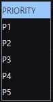 Event Priority filter dropdown