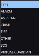 Event Type filter dropdown