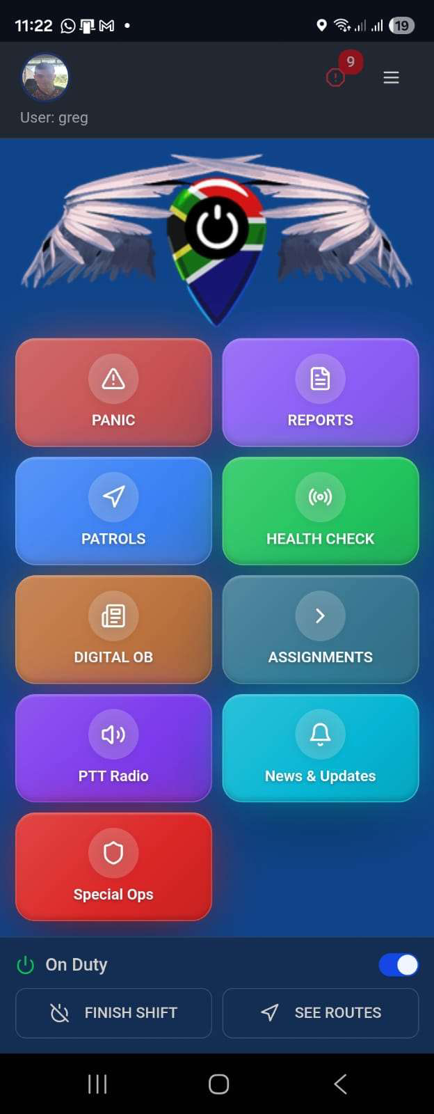 Responder App dashboard with all tool tiles