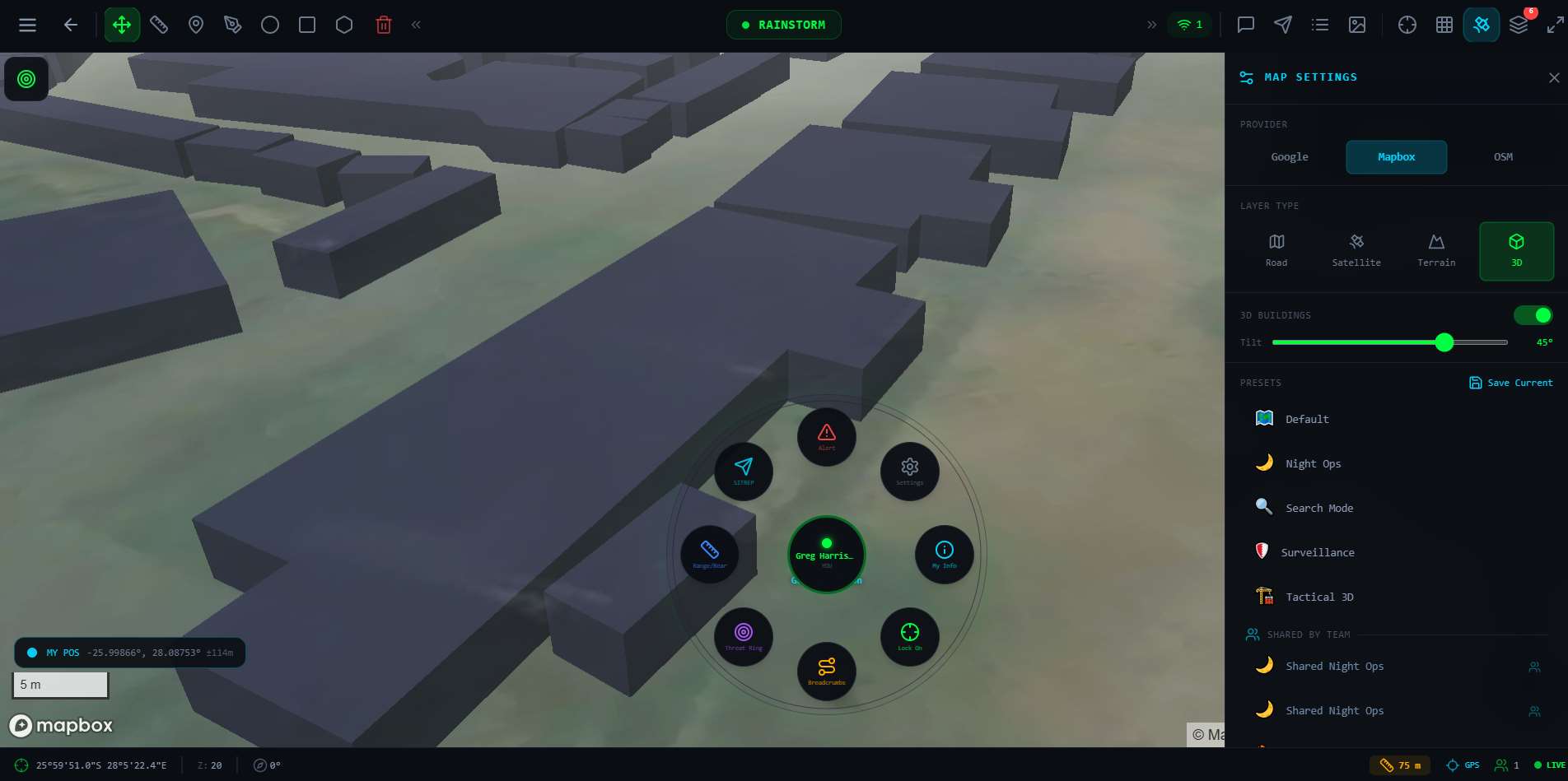 3D tactical map view