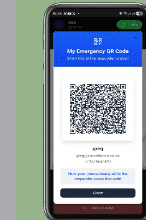 Citizen's personal Emergency QR Code