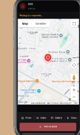 Citizen SOS map waiting for responder
