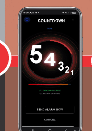 SOS countdown screen