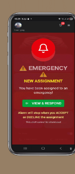 Responder app New Assignment emergency alert